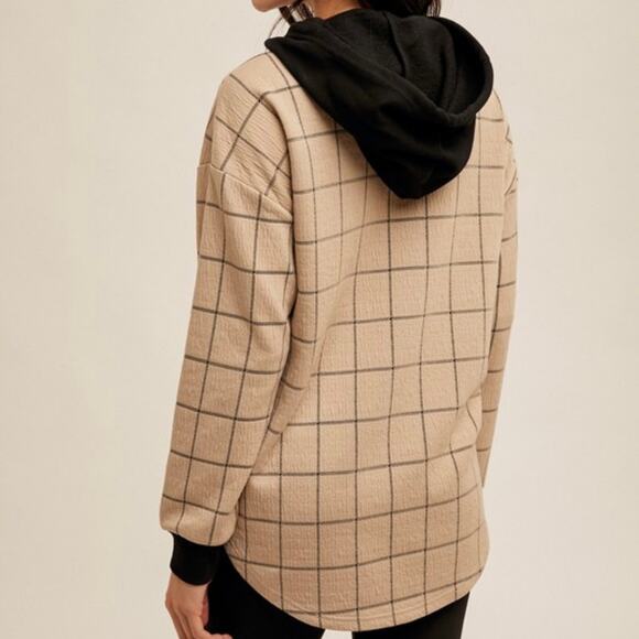 Hem & Thread NWT Plaid Shirt Jacket, Women Size Medium - Picture 3 of 3